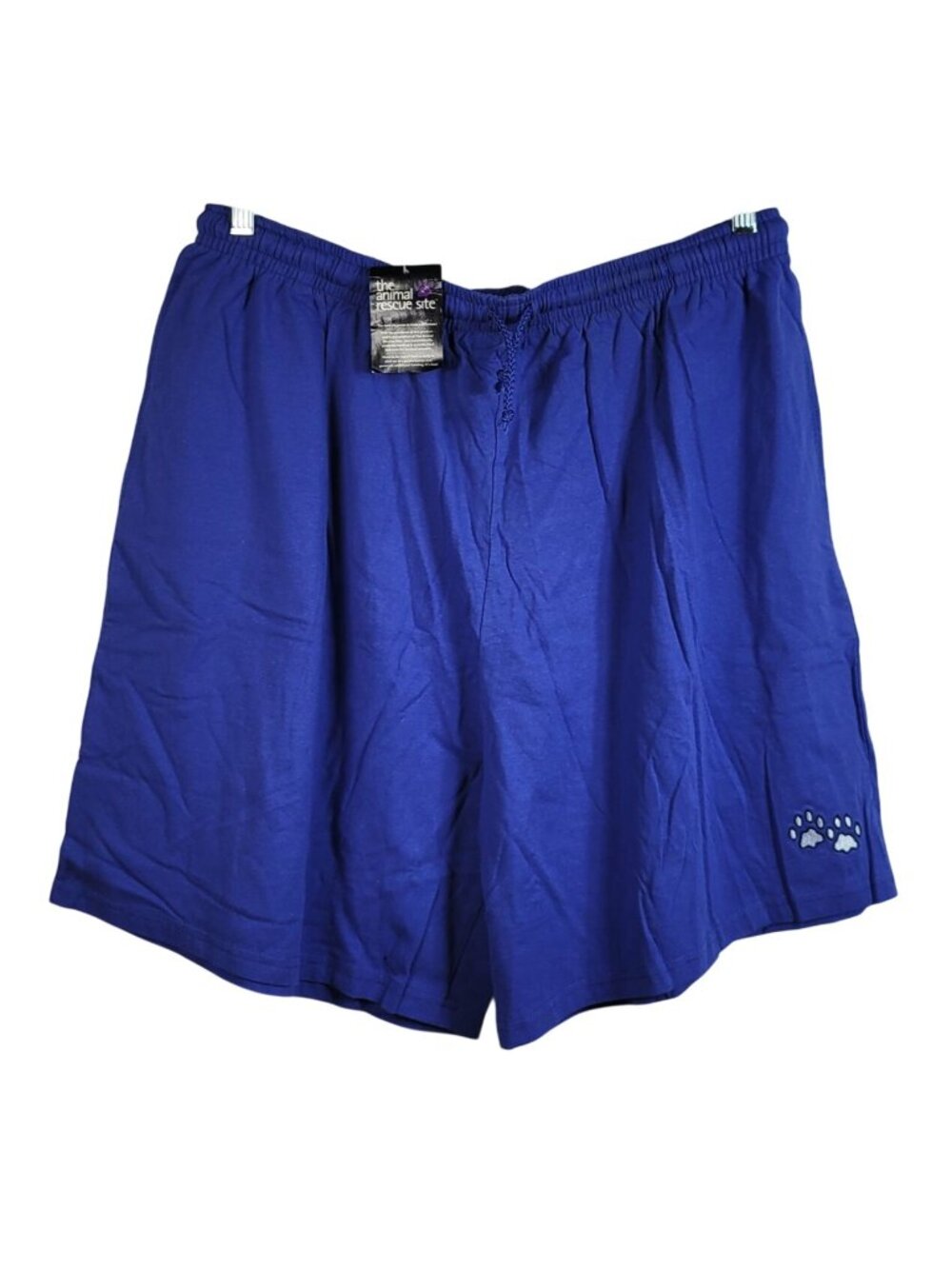 Animal Rescue Site Womens Pull On Shorts Blue 4XL Paws Drawstring Pockets NEW